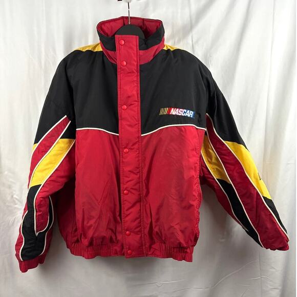 Authentic NASCAR Racing Winter Jacket Coat Embroidered Hood XXL Vintage Rare - Picture 12 of 12